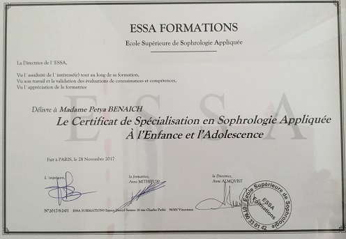 Diplome sophrologie enfant et adolescent petya benaich 1